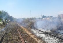 Battipaglia, fiamme sui binari: due incendi in pochi giorni incendi