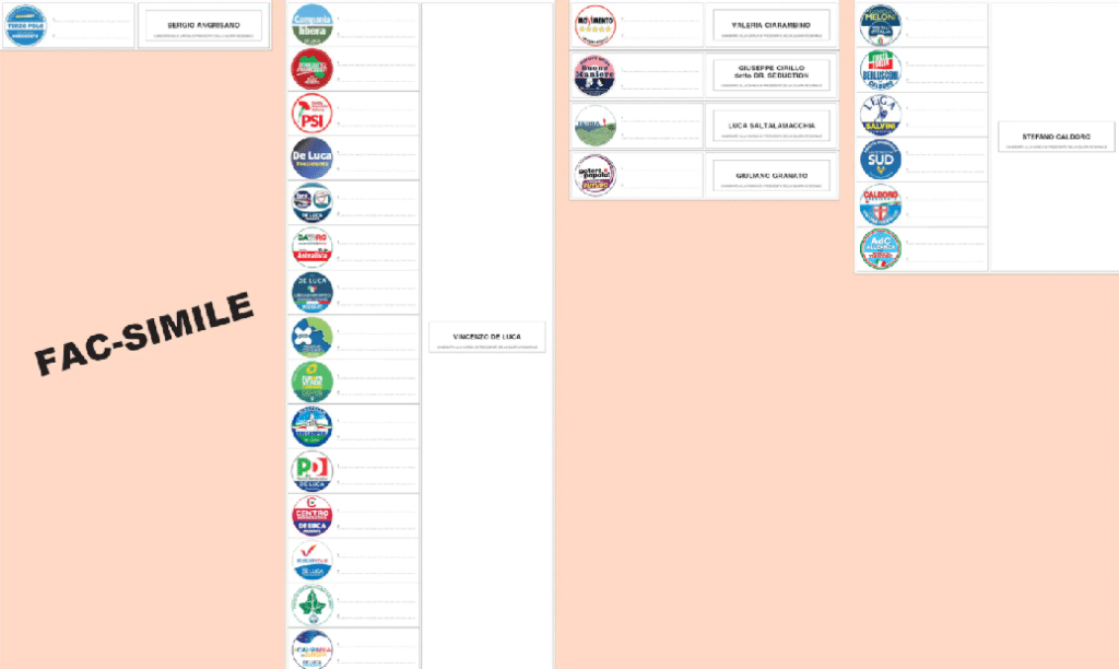 fac simile scheda elettorale elezioni regionali 2020