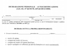 Covid-19, ecco l’autocertificazione per spostarsi tra le province Autocertificazione