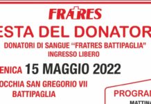 Gruppo Fratres: a Battipaglia, il 15 maggio, la “Festa del Donatore” Gruppo Fratres