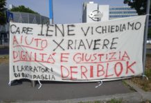 Licenziamenti alla Deriblok, la protesta degli operai arriva a Milano: appello a “Le Iene” deriblok licenziamenti protesta milano le iene