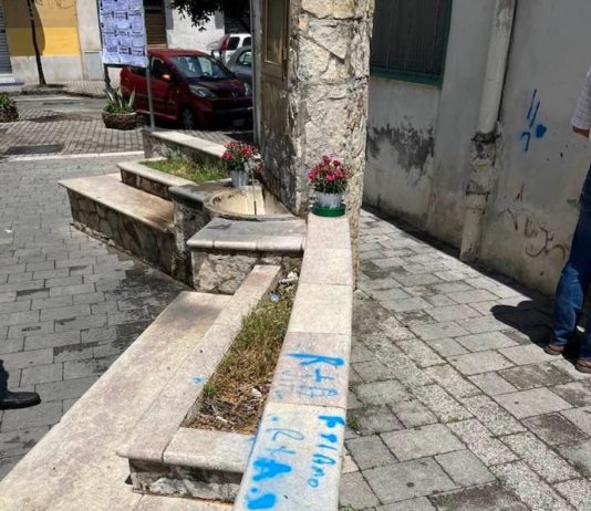 Vandalizzata la fontana di via Olevano, il prof Del Vecchio: «Ripulite e non denunciamo» fontana via olevano
