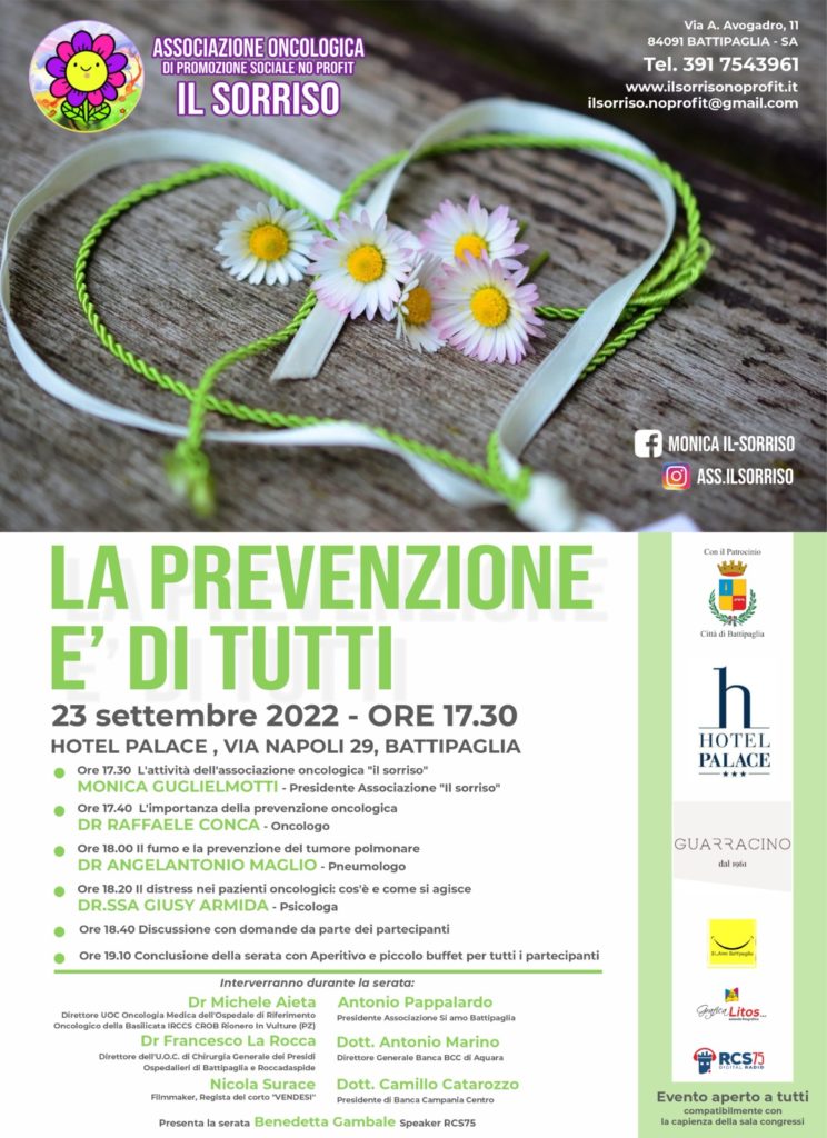 il sorriso prevenzione convegno venerdì 23 settembre Palace