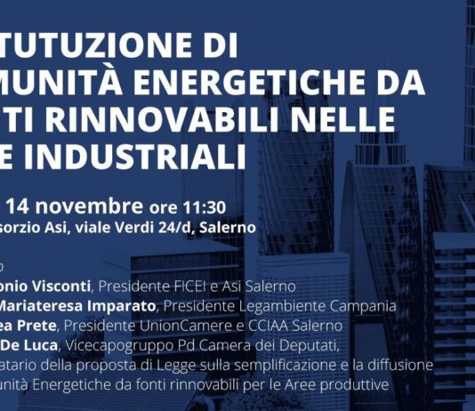 Comunità energetiche nelle aree industriali: domani la presentazione al Consorzio Asi