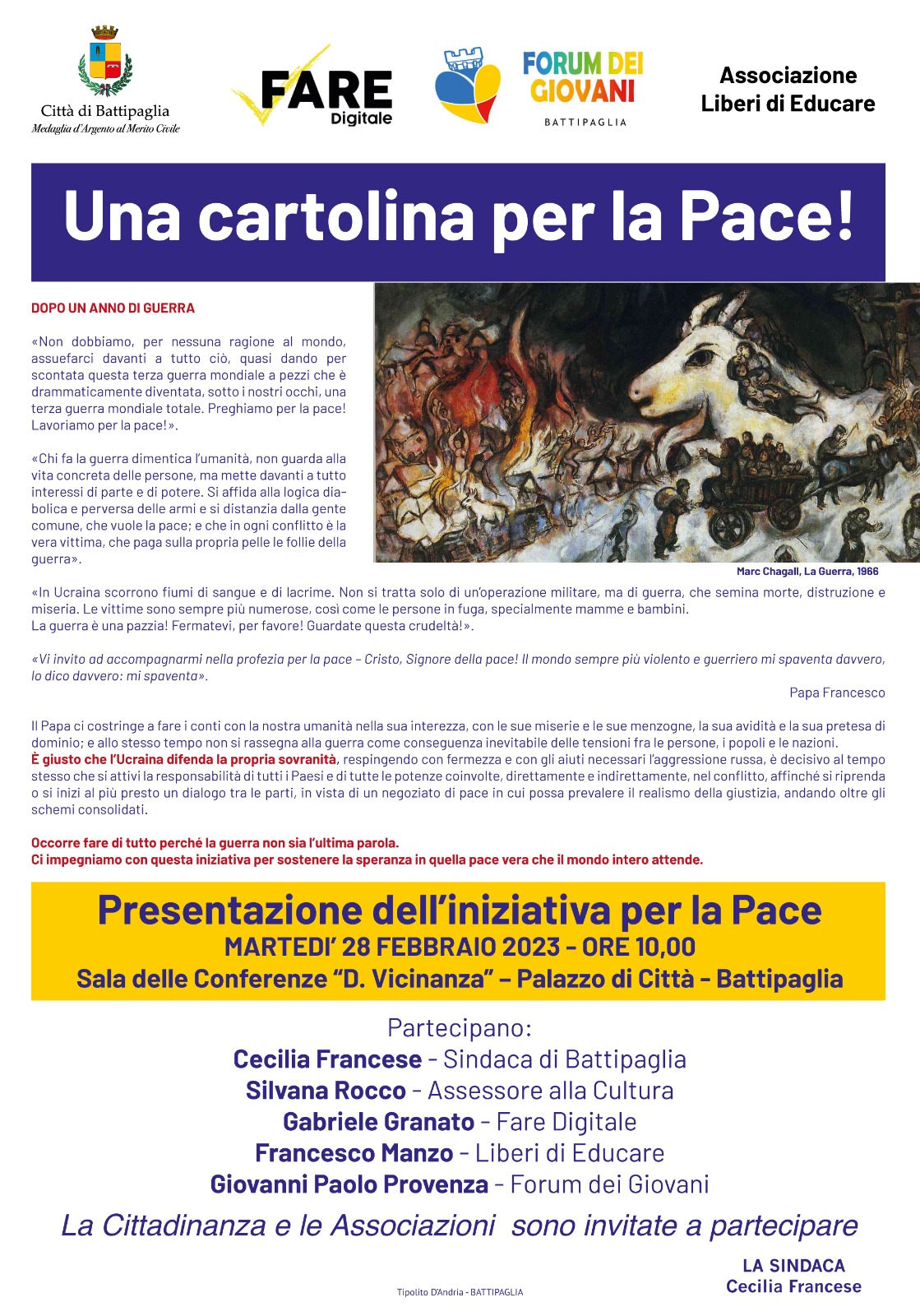 Una cartolina per la pace