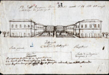 Conoscere Battipaglia: dalla colonia dei Borbone al Comune del 1929, come nasce la città Disegno ottocentesco in prospettiva delle comprese, le case a corte della colonia agricola di Battipaglia